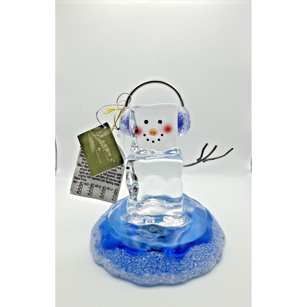 Seasons Of Cannon‎ Falls Lighted Acrylic Snowman New with Tags